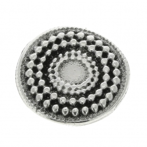 Round slip bead for a 5 mm lace - Fine Antique silver plating x1