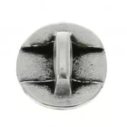 Round slip bead for a 5 mm lace - Fine Antique silver plating x1