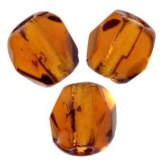 Fire Polished faceted round beads 2 mm Smoked Topaz x50