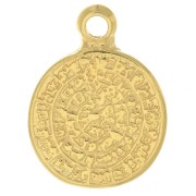 Medal pendant Phaistos Disc 16 mm - fine Gold plated x1|raw }}