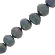 Irregular baroque freshwater pearls - 11x10 mm Grade AA Dark Green Irisé x5