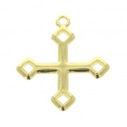 Cross pendant 28x24 mm - fine Gold plated x1|raw }}
