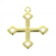 Cross pendant 28x24 mm - fine Gold plated x1