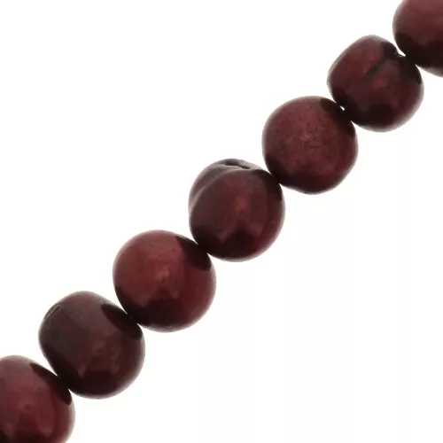 Irregular olives 8x9mm iridescent red x6
