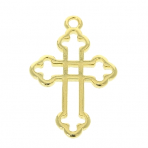 Cross pendant 25.5x16 mm - fine Gold plated x1