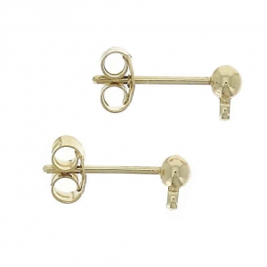 Ball earstuds with an open loop 3 mm - 24Kt 3 microns gold plated x2