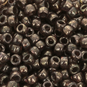 Matubo 7/0 Seed Beads - 3.5 mm Transparent Smokey Topaz Gold Luster x10g