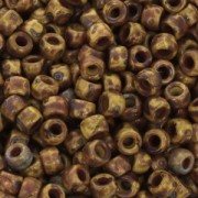 Matubo 7/0 Seed Beads - 3.5 mm Opaque Yellow Picasso x 10 g