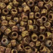 Matubo 7/0 Seed Beads - 3.5 mm Opaque Yellow Picasso x 10 g