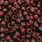 Matubo 7/0 Seed Beads - 3.5 mm Opaque Red Picasso x 10 g