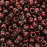 Matubo 7/0 Seed Beads - 3.5 mm Opaque Red Picasso x 10 g