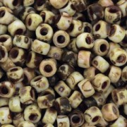 Matubo 7/0 Seed Beads - 3.5 mm Opaque White Picasso x 10 g
