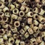 Matubo 7/0 Seed Beads - 3.5 mm Opaque White Picasso x 10 g