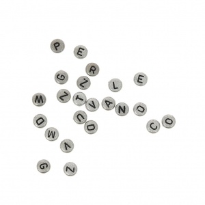 Set of alphabet beads Metallized plastic x27 gr