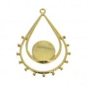 Drop pendant with epoxy resin 39x28 mm fine Gold plated /Turquoise x1