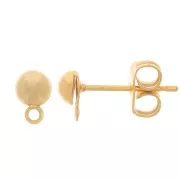 Half ball earstuds  4mm fine Gold plated x4