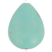 Bead Turquoise Synthetic Flat drops 20x15mm x1