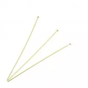 Head pins 50x1.8x0.6 mm Satin Gold Tone x10