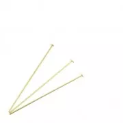 Head pins 40x2x0.6 mm Satin Gold Tone x10