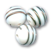 Copper-tone spiral round 8mm Opaque White|raw }}