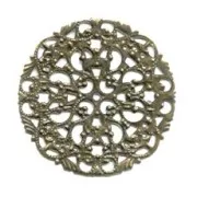 Round Flexible Filigree finding 44mm bronze tone x1