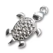 Turtle charm 27x15.5 mm for cabochon 1.8 mm - Silver x1