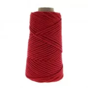 Cotton Supreme 3XL combed cord for macrame - Red x 75m