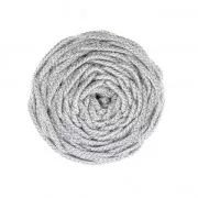 Rayon Air 4 mm cord for macrame - Silver / White x 50m