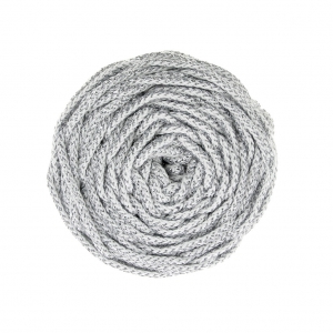 Rayon Air 4 mm cord for macrame - Silver / White x 50m