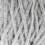 Rayon Air 4 mm cord for macrame - Silver / White x 50m