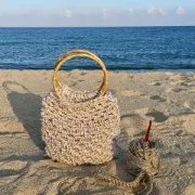 Rayon Air 4 mm cord for macrame - Silver / White x 50m