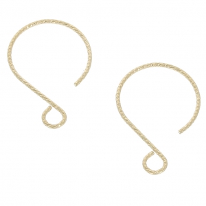 Gold filled decorated earwires 23 mm x2
