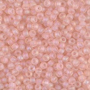 Miyuki Seed beads 11/0 155FR - Transparent Light Tea Rose AB Mat