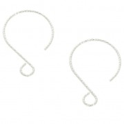 925 Sterling Silver 23 mm decorated earwires x2|raw }}