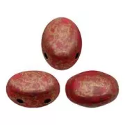 Glass beads Samos® by Puca® 5x7mm Red Corail Luster Bronze x10g