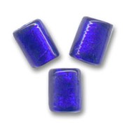 Silver foil cylinders 10x8mm Dark Sapphire x4