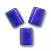 Silver foil cylinders 10x8mm Dark Sapphire x4