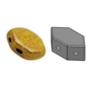 Glass beads Paros® by Puca® 7x4 mm Opaque Jonquil Luster Bronze x10g|raw }}