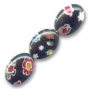Millefiori Olives 14x10mm Black x5|raw }}