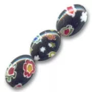 Millefiori Olives 14x10mm Black x5