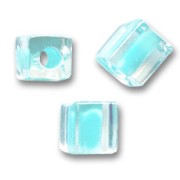 Cubes Miyuki 4mm SB4-220- Crystal Mist Aqua Lined x10g