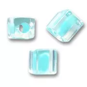 Cubes Miyuki 4mm SB4-220- Crystal Mist Aqua Lined x10g