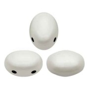 Glass beads Samos® by Puca® 5x7mm Opaque White x10g