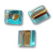 Cubes Miyuki 4mm SB4-2642 - Aqua Spkl Bronze Lined x10g
