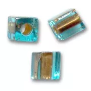 Cubes Miyuki 4mm SB4-2642 - Aqua Spkl Bronze Lined x10g