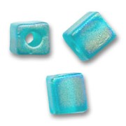 Cubes Miyuki 4mm SB4-2405FR - Tr Teal Mat AB x10g|raw }}