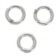 3x0.55 mm 925 Sterling Silver closed Jump rings x10