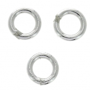 3x0.55 mm 925 Sterling Silver closed Jump rings x10