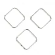 8x0.8 mm 925 Sterling Silver closed square Jump rings x5