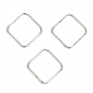 8x0.8 mm 925 Sterling Silver closed square Jump rings x5